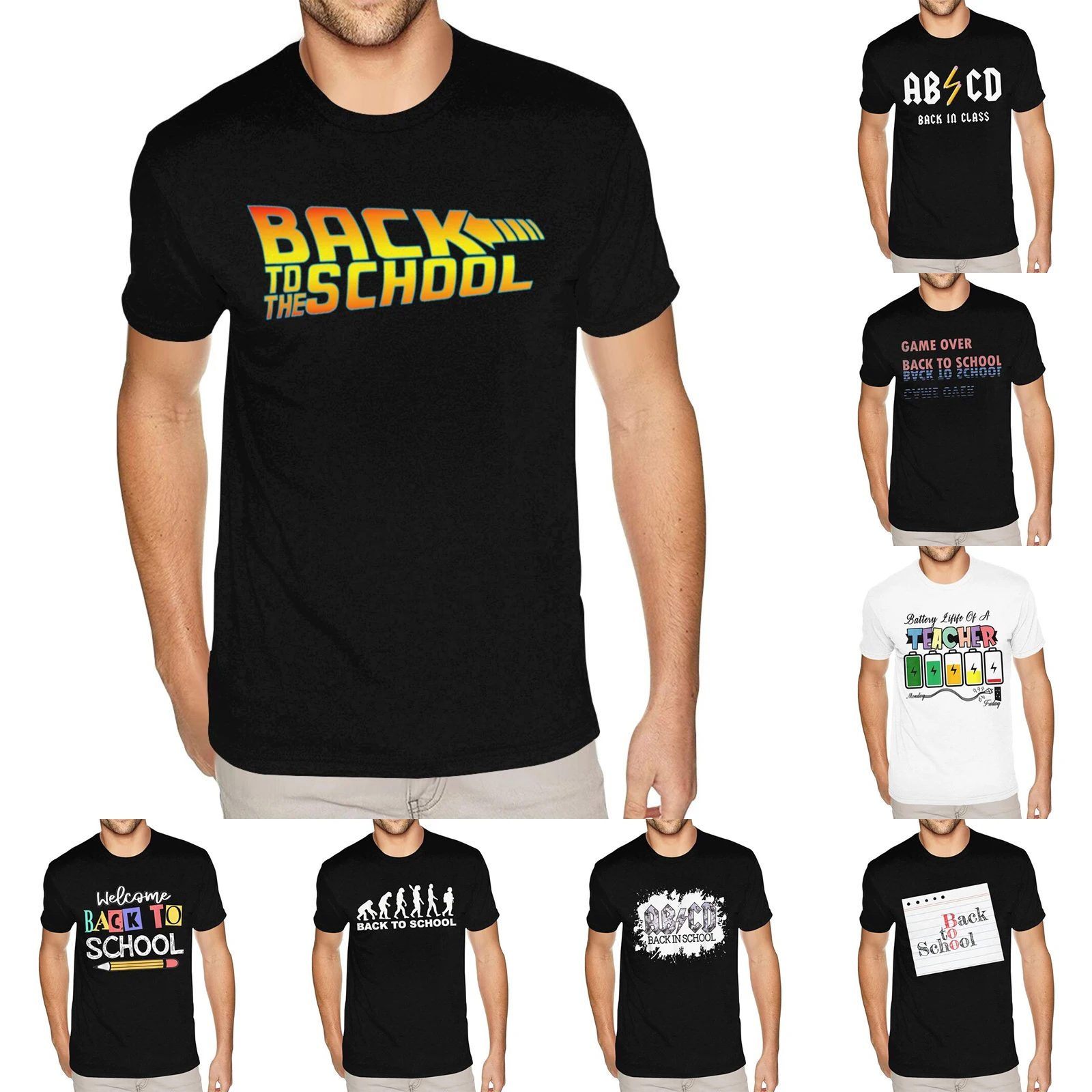 Funny Back To The School Photo T Shirts Teacher Abcd RocksTee Shirts Boy Over Size Black Tee Shirts