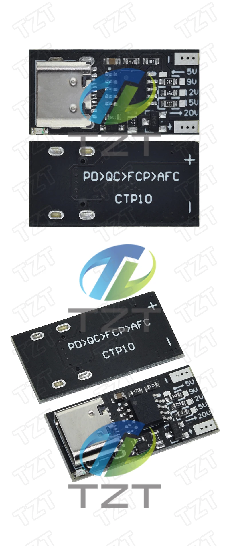 TZT Typ-C PD2.0 PD3.0 Schnelllade-Auslöser-Polling-Detektor USB-Boost-Stromversorgungs-Wechselmodul Ladeplatine 9V 12V 15V 20V – Detail 3