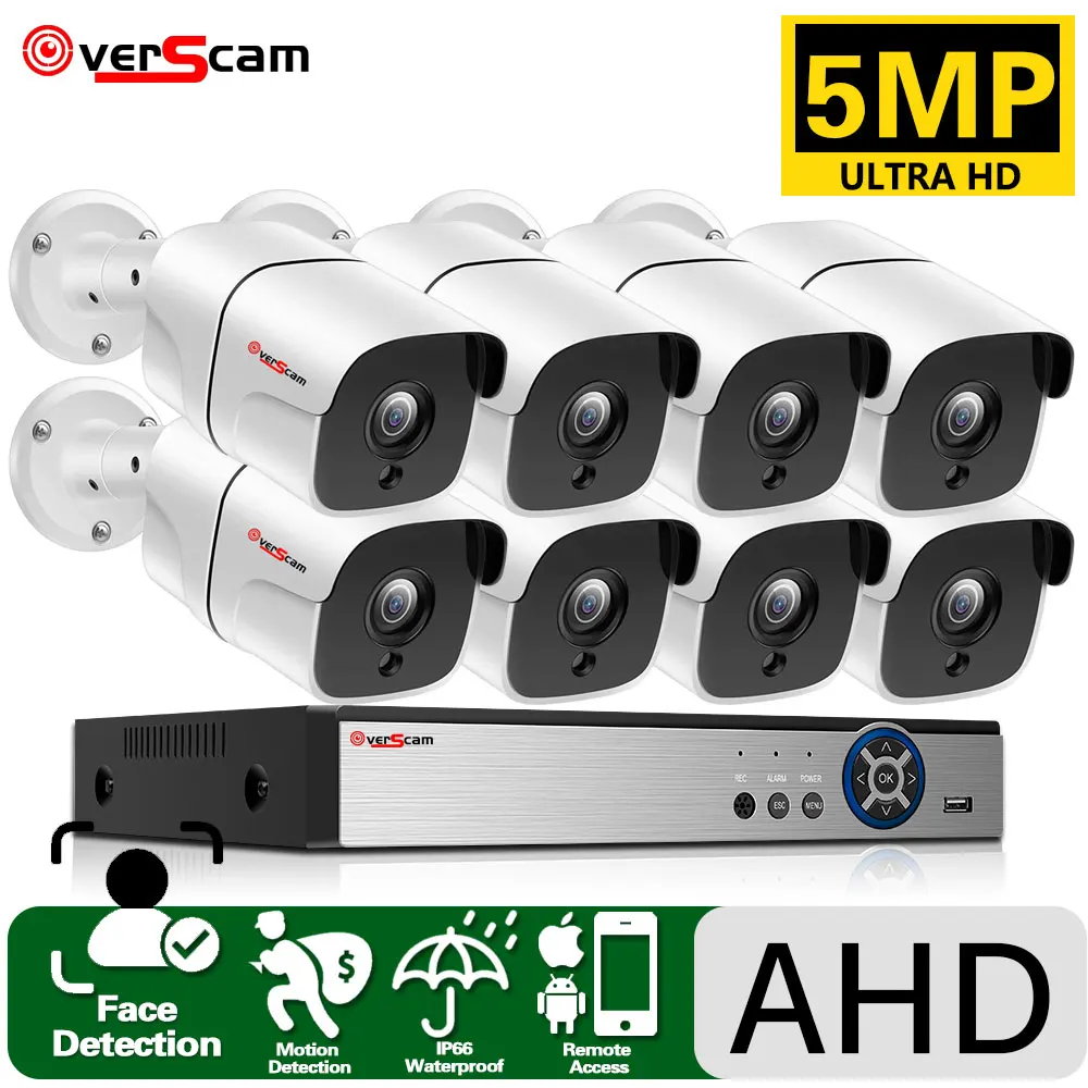 

8CH 5MP AHD DVR CCTV system 5MP day and night vision outdoor IP66 waterproof camera family safety video monitoring kit 8Channel