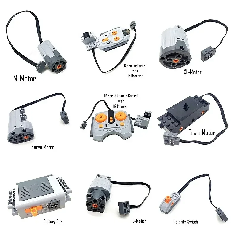Technical Blocks Motor High-Tech Parts Parts Blocks PF Train Motor 8883 84 85 88004 L XL Servo Motor Technik RC Receiver Battery