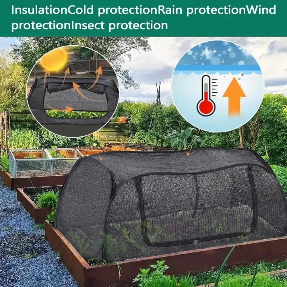 Pop Up Design Pop Up Plant Cover Foldable Anti Bird Net Plant Protective Cover Anti Insect Net Mesh Construction