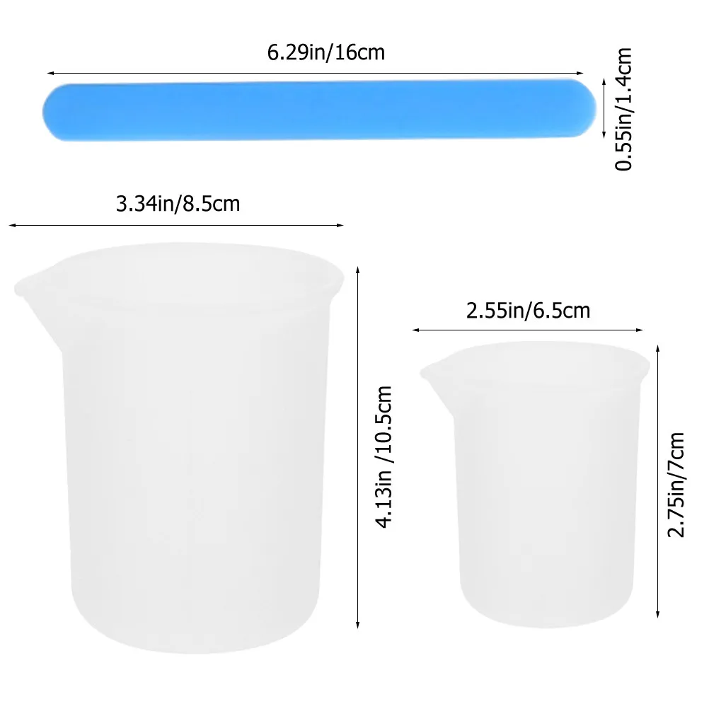 1Set Thick Silicone Measuring Cup DIY Crystal Epoxy Dispensing Cup for Resin Art Pigment Mixing Epoxy Resin Supplies
