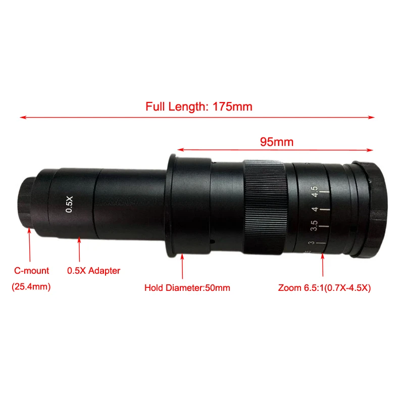 180X Adjustable Zoom Lens 5MP HDMI-Compatible Industrial Camera Digital Video Microscope for Phone PCB Repair Soldering