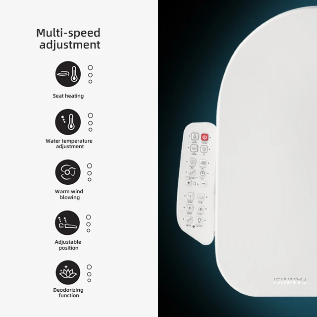 Bathroom smart sanitary flush toilet lid with remote control