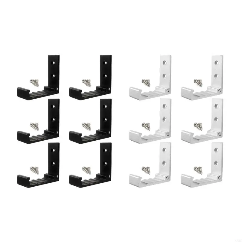 N58C 6pcs Алюминиевый сплав сплавной настенный крючок Стенная настенная вешалка настенный крючок для полотенец для подвесных