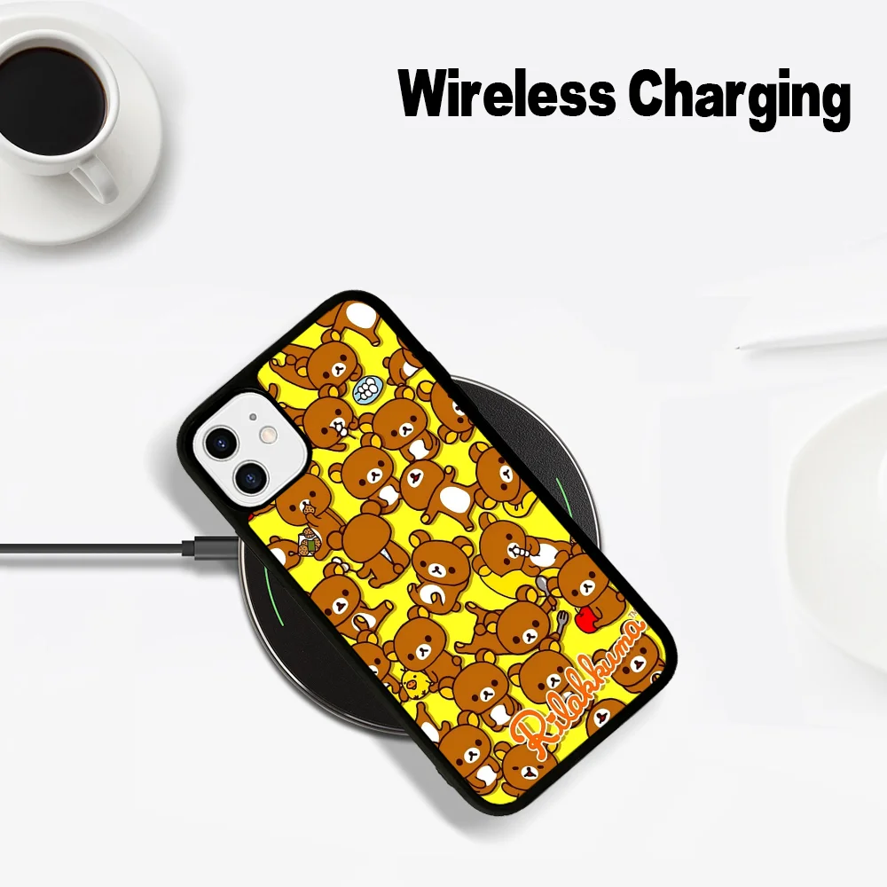 R-Rilakkuma Phone Case Magesafe Magnetic Wireless Charge Case For iPhone 16 11 12 13 14 15 Pro Max Plus Mini