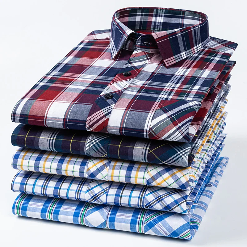 Fashion korean popular clothes 100%cotton thin long sleeve shirts for man slim fit casual plain shirt plaid office designer tops