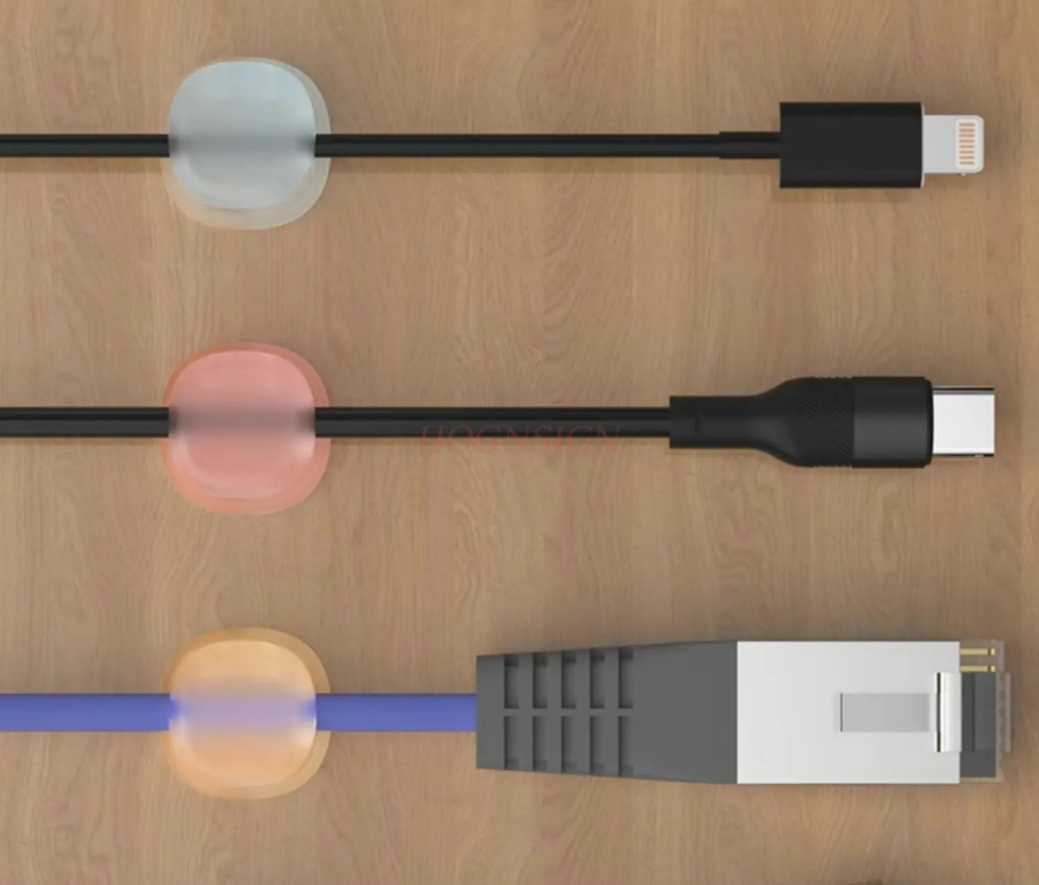 

6pcs Desktop elastic cable organizer, data cable storage tool, holder, buckle storage clip, phone charging cable hook clip