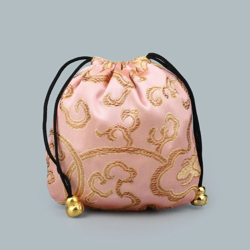 Drawstring Jewelry Packaging Bag Buddha Beads Bracelet Stationery Storage Xiangyun Pattern Chinese Brocade Cloth Jewelry Pouch