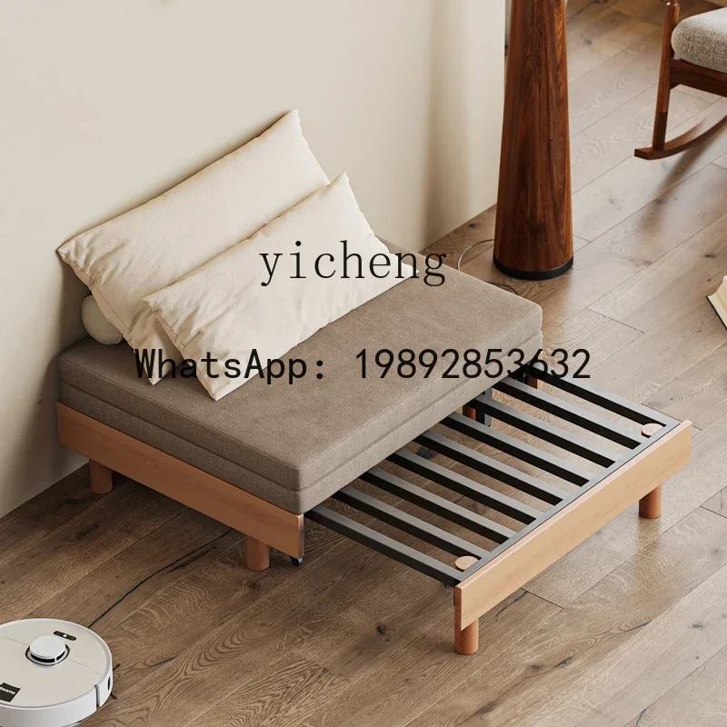 X9 solid wood sofa bed dual-purpose small  single and double economical push-pull sitting and sleeping multi-functional  bed