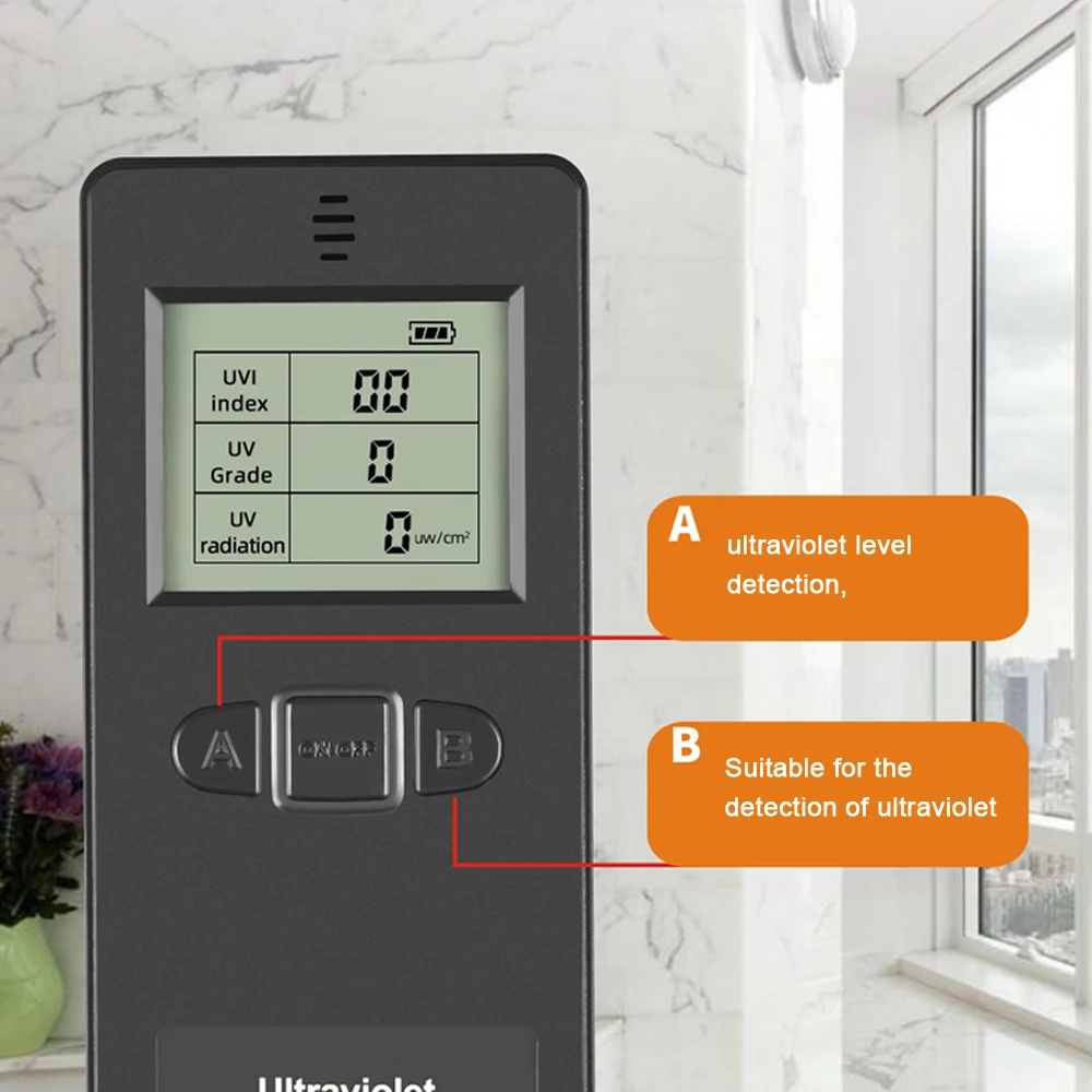 Portable Digital Ultraviolet Radiation Detector Ultraviolet  UVI Meter Radiometer Tester Protective Equipment Testing