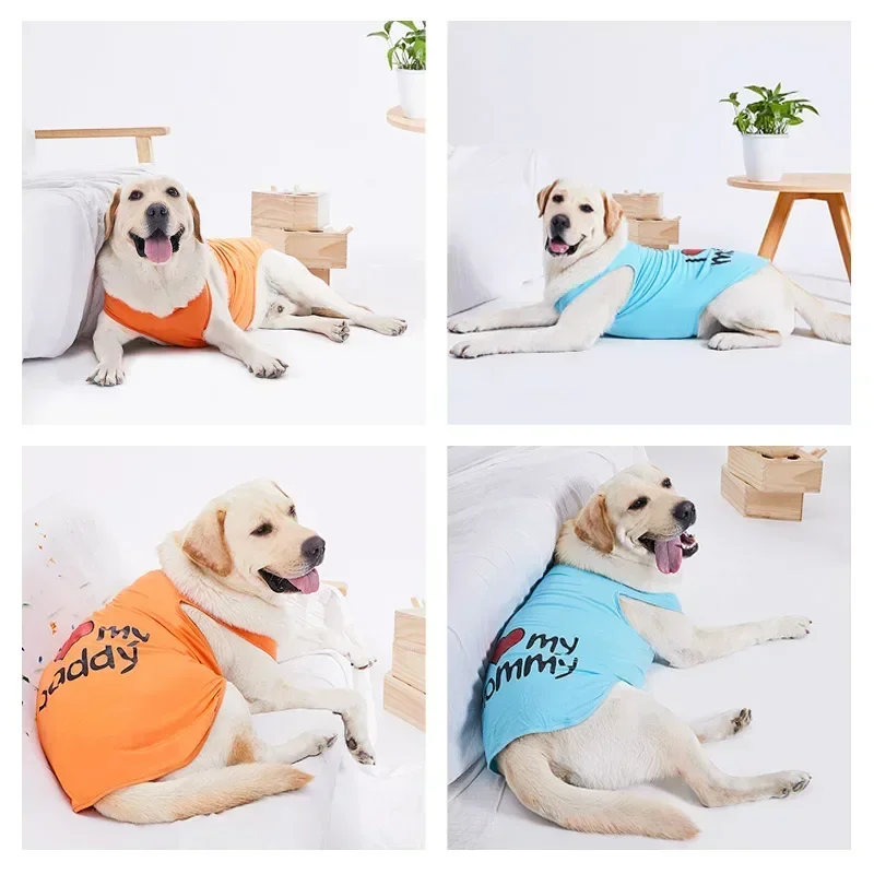 Summer Big Dog Vest Large Dog Clothes T-shirt Corgi Samoyed Husky Labrador Golden Retriever Clothing Shepherd Dog Costume Coat