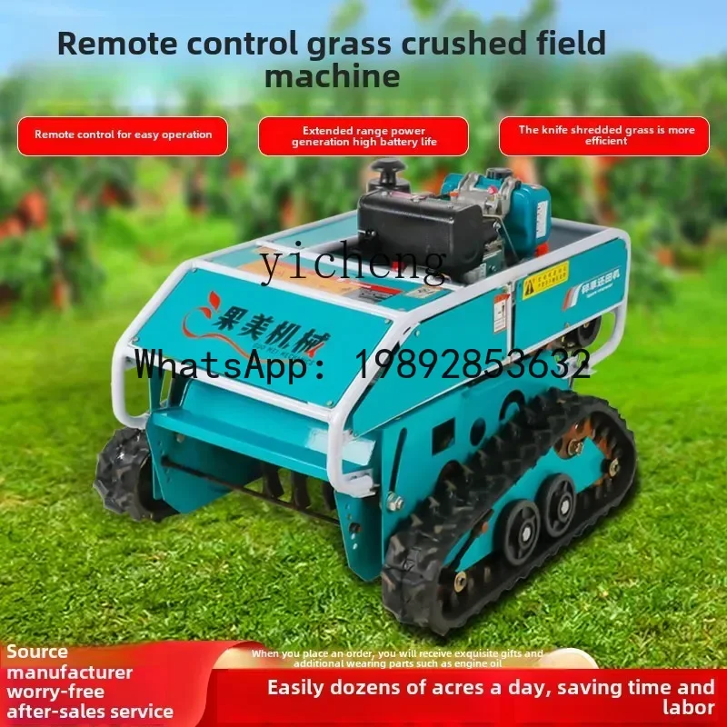A1  agricultural remote control crawler small diesel orchard broken grass returning machine lawn garden reclamation