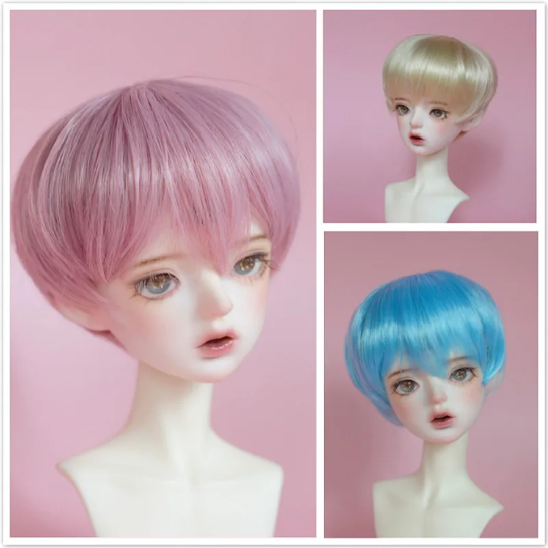 

Парик для куклы BJD подходит для размера 1/3, 1/4, 1/6, новые модные повседневные универсальные искусственные волосы, высокотемпературные шелковые мужские короткие волосы