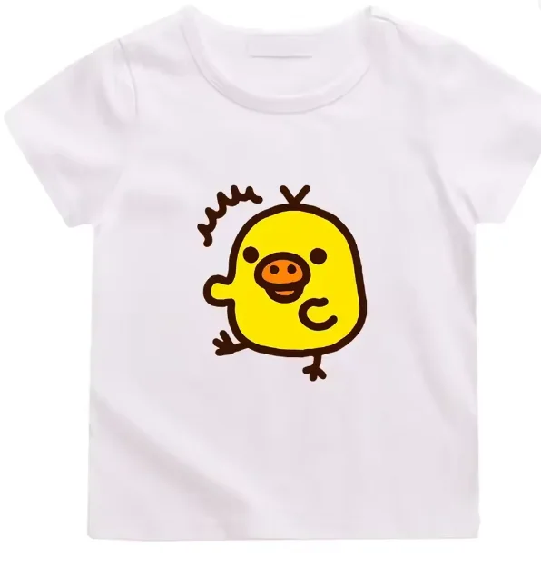 Kiiroitori Yellow Chick  2026 New Kawaii Print T-shirt for Girls Tee-shirt Casual Short Sleeve Summer Tshirt