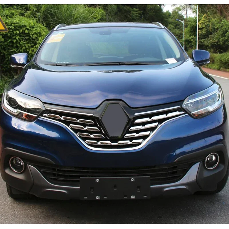 For Renault Kadjar 2016-2019 ABS Chrome Front Mesh Grille Bumper Cover Trim Insert Bonnet Garnish Molding Guard Protector