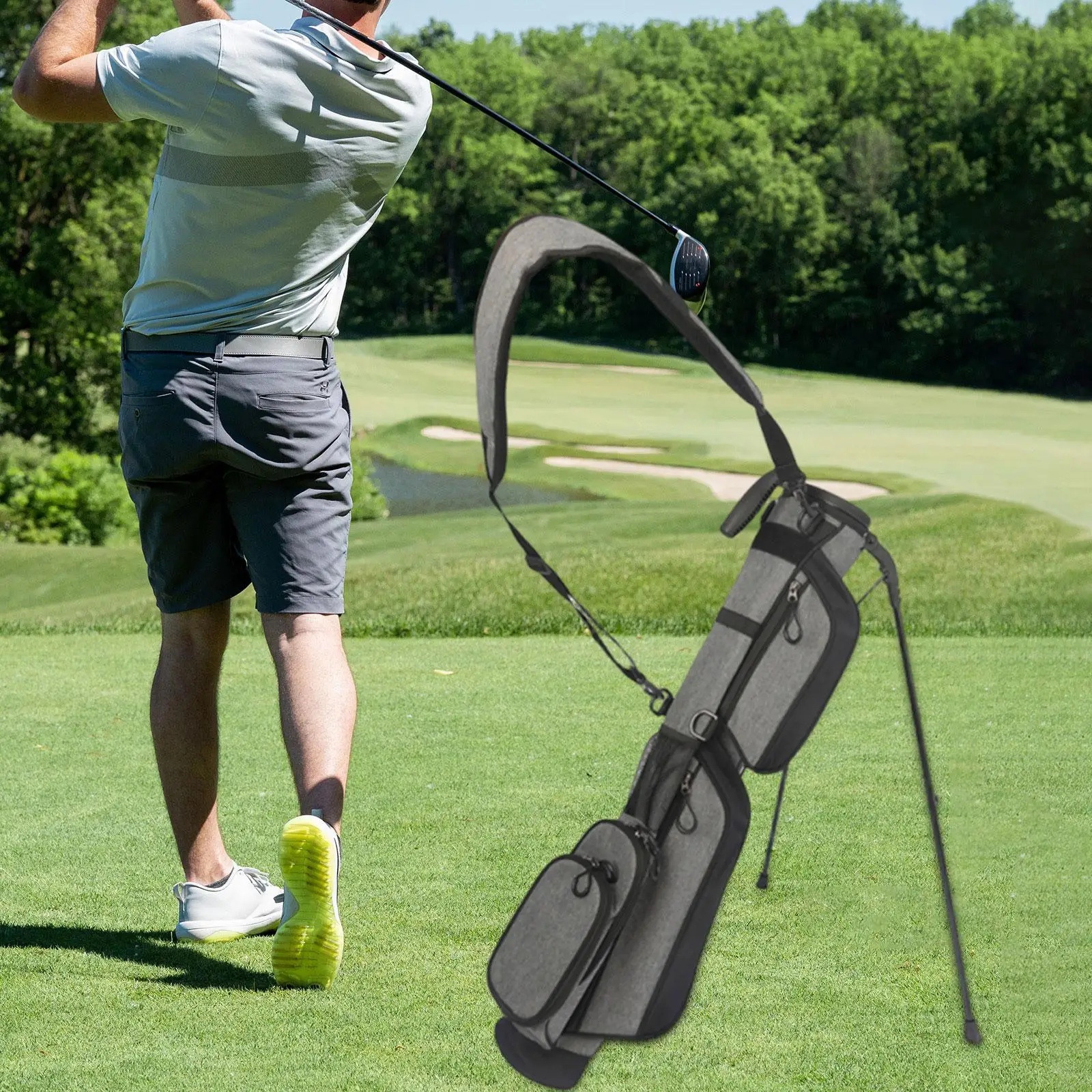 

Golf Stand Bag, Top Dividers for Men Women Waterproof Pouch Club Bag for Sports Golfer Gift Outdoor Golf Equipment Driving Range