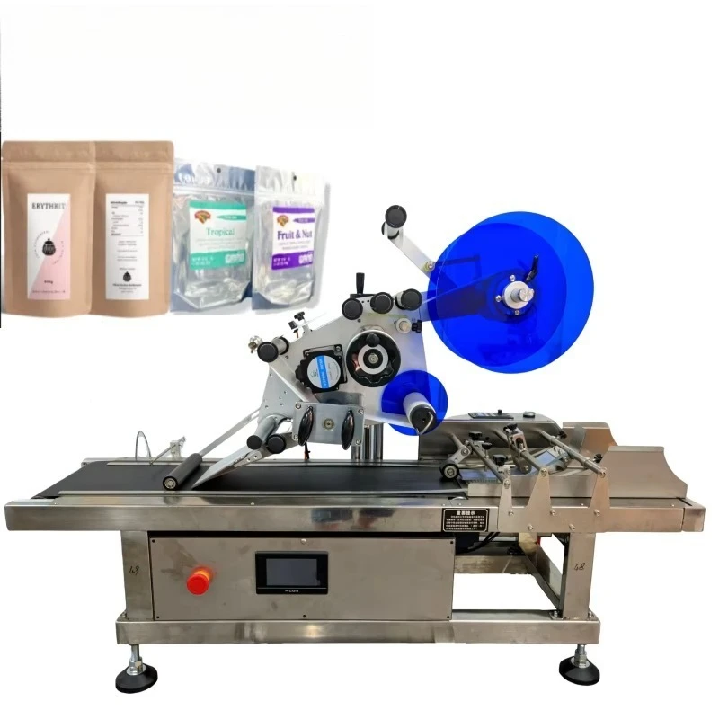 Custom Electric Automatic Flat PET Film Bag Pouch Labeling Machine Portable Touch Screen Sticker Printer