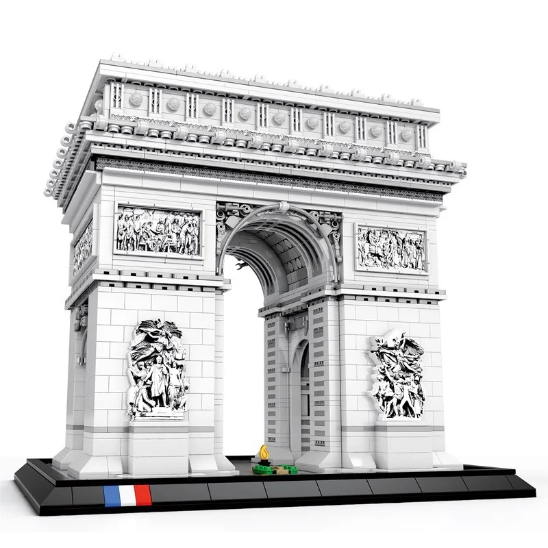 Arc de Triomphe Landmark Building Blocks - Puzzle del paesaggio urbano parigino, modello architettonico educativo per bambini e collezionisti