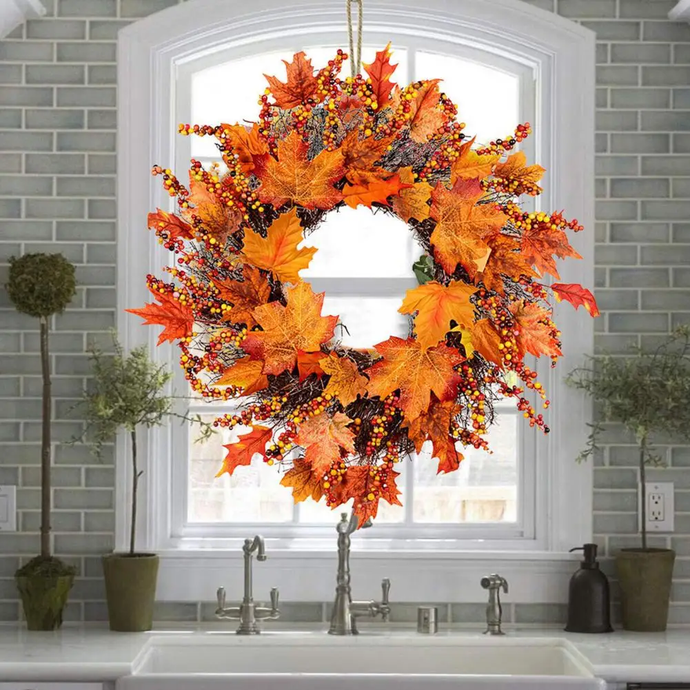 Spring Wreath for Storage Seasonal Wreath Storage Solution Autumn Peony Pumpkin Wreath Vintage Floral Twig Garland Seasonal