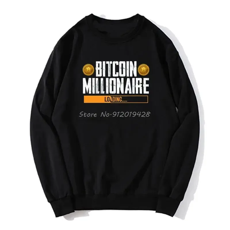 Fashion Graphic Hoodie Cartoon Anime Bitcoin Millionaire-Bitcoin Cryptocurrency Coins Men O-neck Hoodies Sweater Sweatshirt