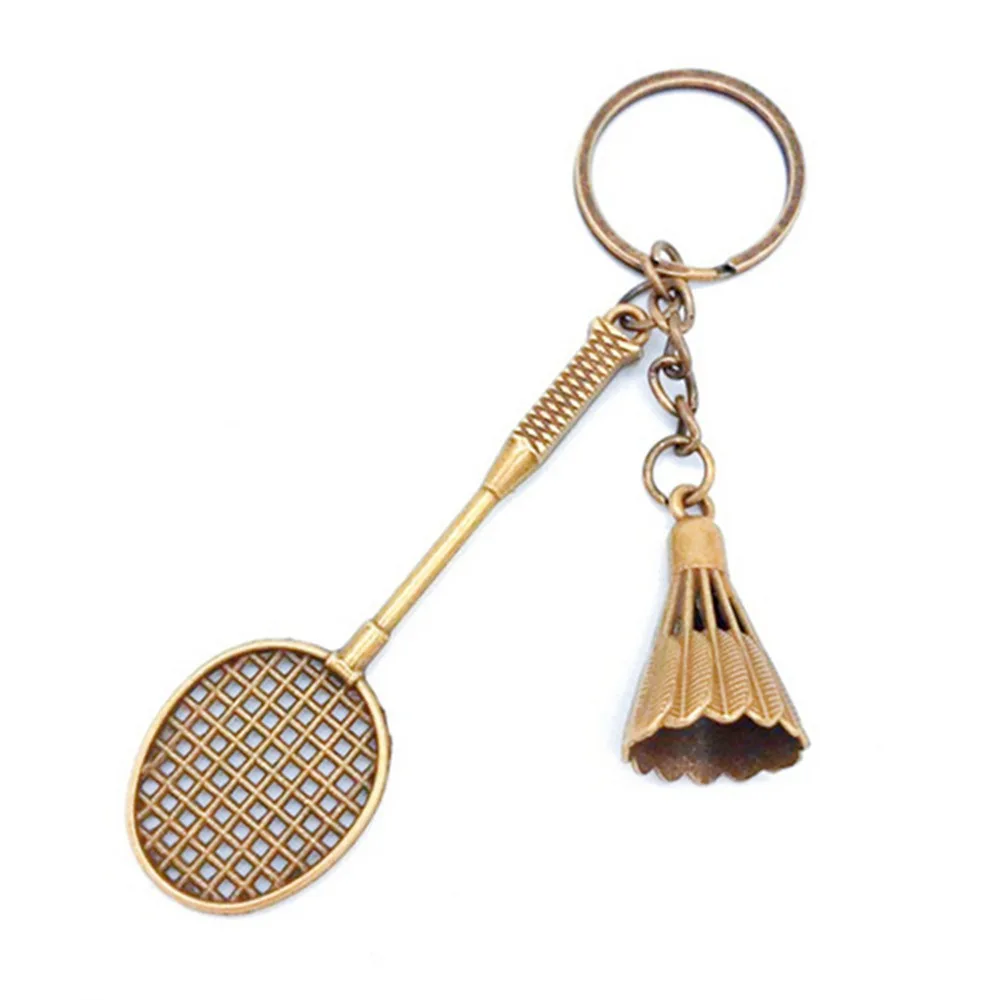 Accessories Badminton Keychain Metal Silver/Golden Badminton Racket Keyring Mini Alloy Mini Badminton Racket Pendant Sports
