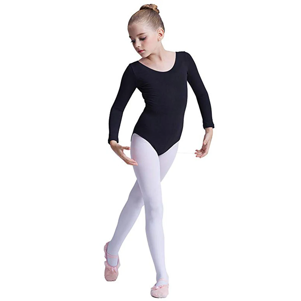 キッズストレッチスパンデックスクラシック長袖バレエダンスレオタード幼児女の子用プロフェッショナル体操ボディスーツ
