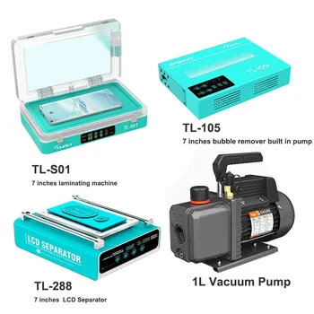 Tuoli 풀 세트 진공 라미네이트 기계, 버블 리무버, LCD 분리기, 아이폰 삼성 LCD 리퍼비시 전화 수리 도구 