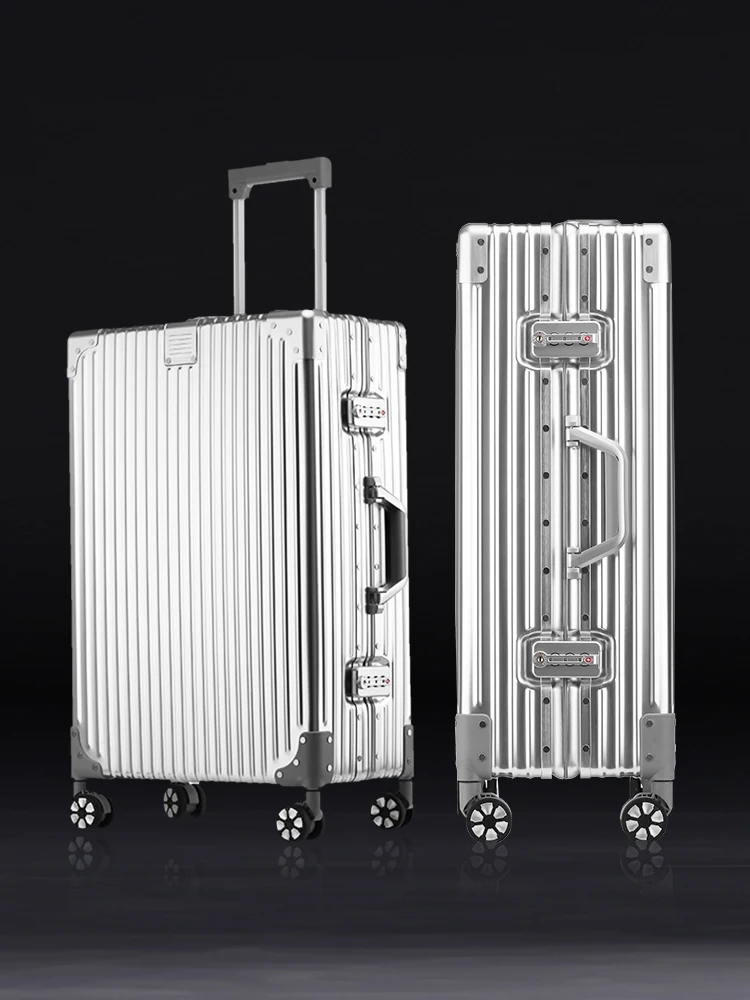 

Large Capaci Aluminum Magnesium Alloy Carry-On Suitcase with Universal Wheels Password Lo for Travel Men And Women