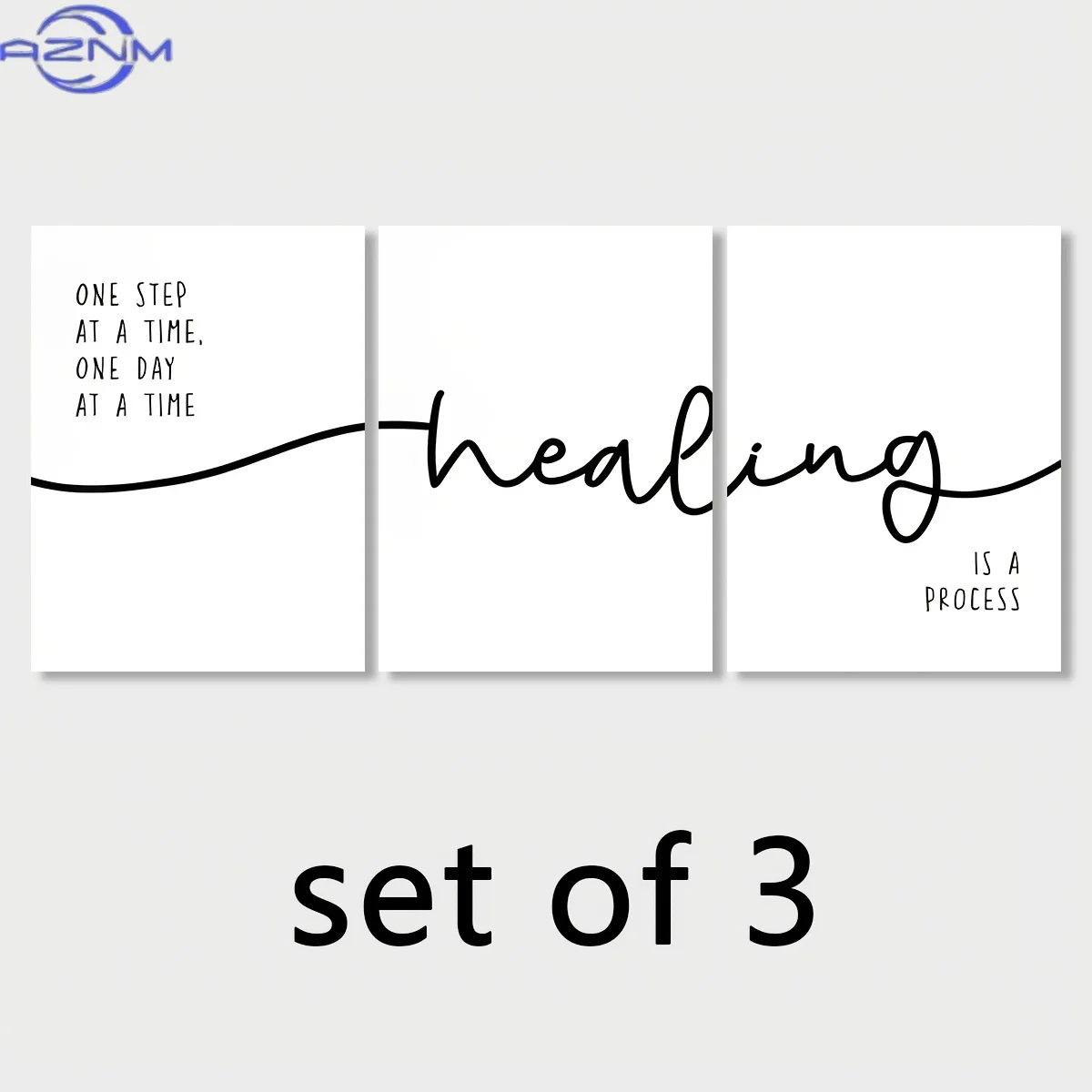 3pcs ROSERING Healing Process - Modern Minimalist Vertical Frameless Canvas Posters with 