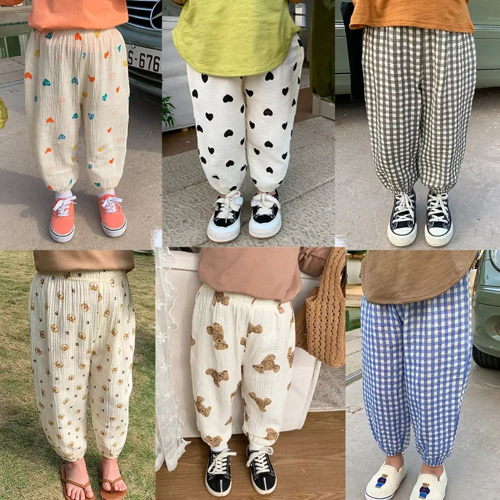 Organic Cotton Baby Pants Newborn Toddlers Autumn Spring Summer Winter Cute Print Soft Muslin Clothes Pants Pantalons Capris