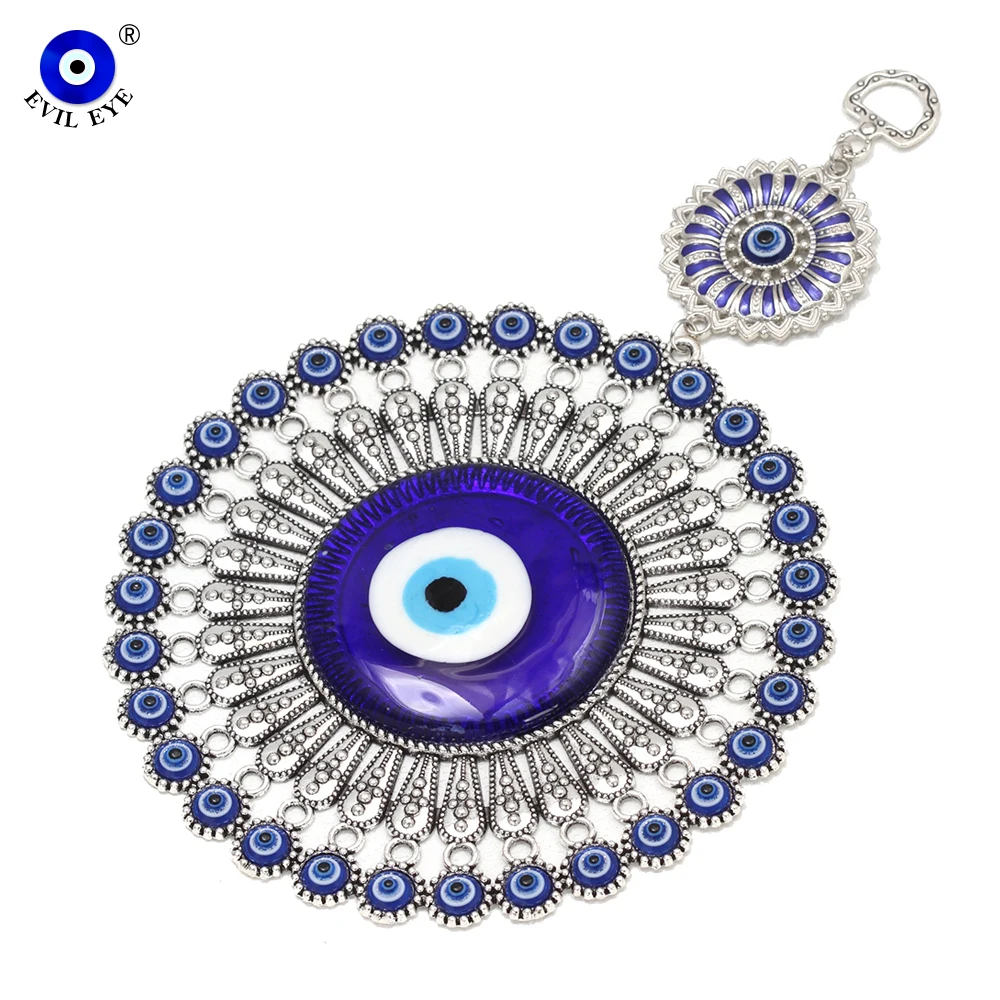 

EVIL EYE синий турецкий брелок от сглаза из сплава, полый большой кулон, брелок для ключей, сумка, автомобильный брелок для женщин и мужчин, вечерние винтажные украшения