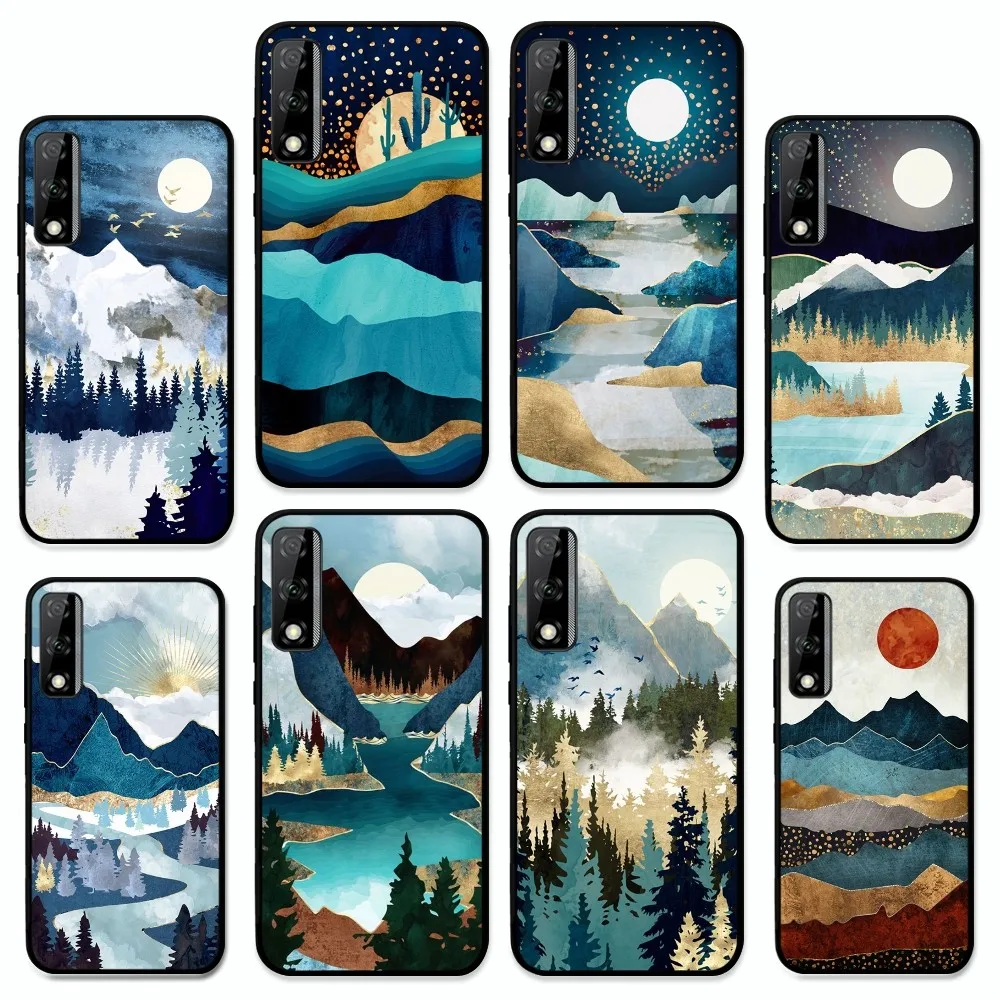 

Hand Painted Scenery Phone Case For Huawei Y9 6 7 5 Prime Enjoy 7s 7 8 plus 7a 9e 9plus 8E Lite Psmart Shell