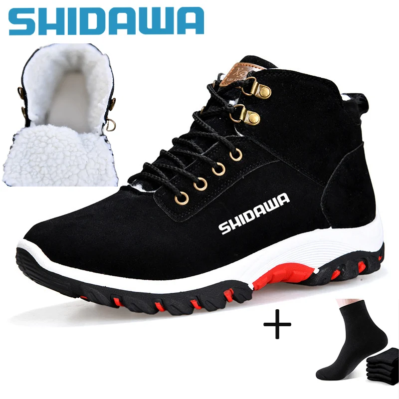 

Мужские зимние рыболовные ботинки, новая нескользящая дышащая обувь с высоким берцем, бархатная теплая обувь для рыбалки, уличная походная обувь для кемпинга