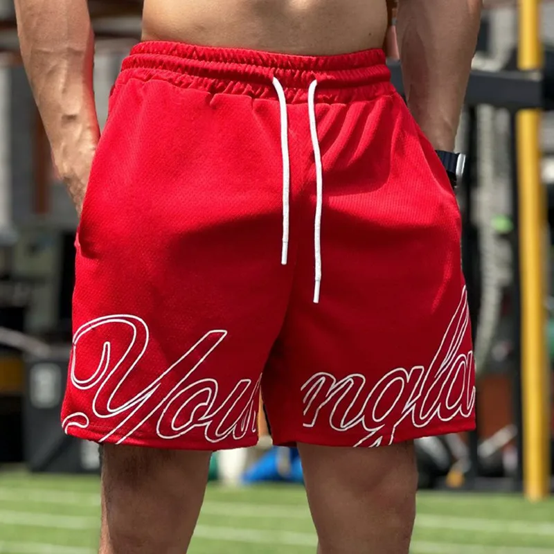 Malha de secagem rápida masculina Calções Esportivos, Calça Hipster, Boxe, Treino Perna, Pano Buraco, Fitness Muscular, Basquete, Novo