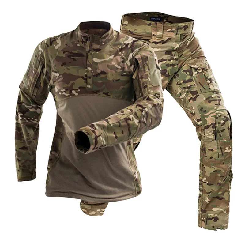 Nieuwe Acs Outdoor Sport Kikker Uniform Paintball Shirt Broek Broek Jacht Pak Combat Shirt Tactische Camo Shirts Cargo Broek Leger Doek