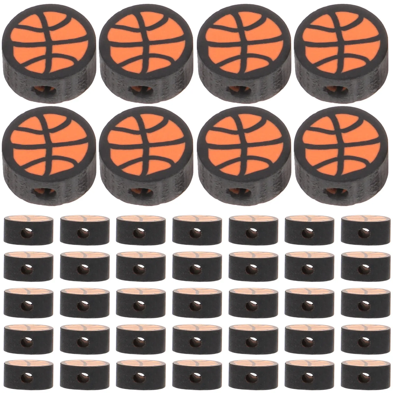 

100 шт. глиняных бусин в форме баскетбольного мяча для изготовления украшений своими руками: ожерелий, браслетов, серег, гирлянд, занавесок, а также как разделительные бусины для рукоделия