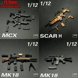 1/12 Soldier Weapon Model Accessory Mk18 7/8cm Static Gun DIY Toys 6.5cm MCX Mini Cool Gifts For 6