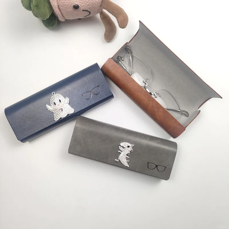 

PU Leather Myopia Glasses Case Optical Myopia Iron Box Student Simple Sunglasses Box Storage Box Women Girl Gift B1