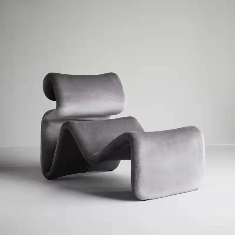 

Дизайнерское кресло специальной формы, изогнутое фланелевое кресло для отдыха, гостиная, балкон, ленивое кресло, одиночный диван-кресло