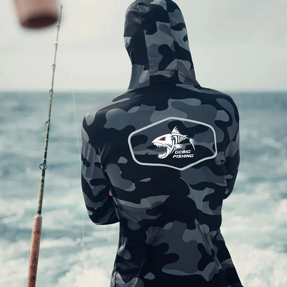 

Huk Fishing Clothing Men Hood Fishing Shirt Long Sleeve Fishing Clothing Fishing Shirt Uv Protection Hooded Mask Fishing Apparel