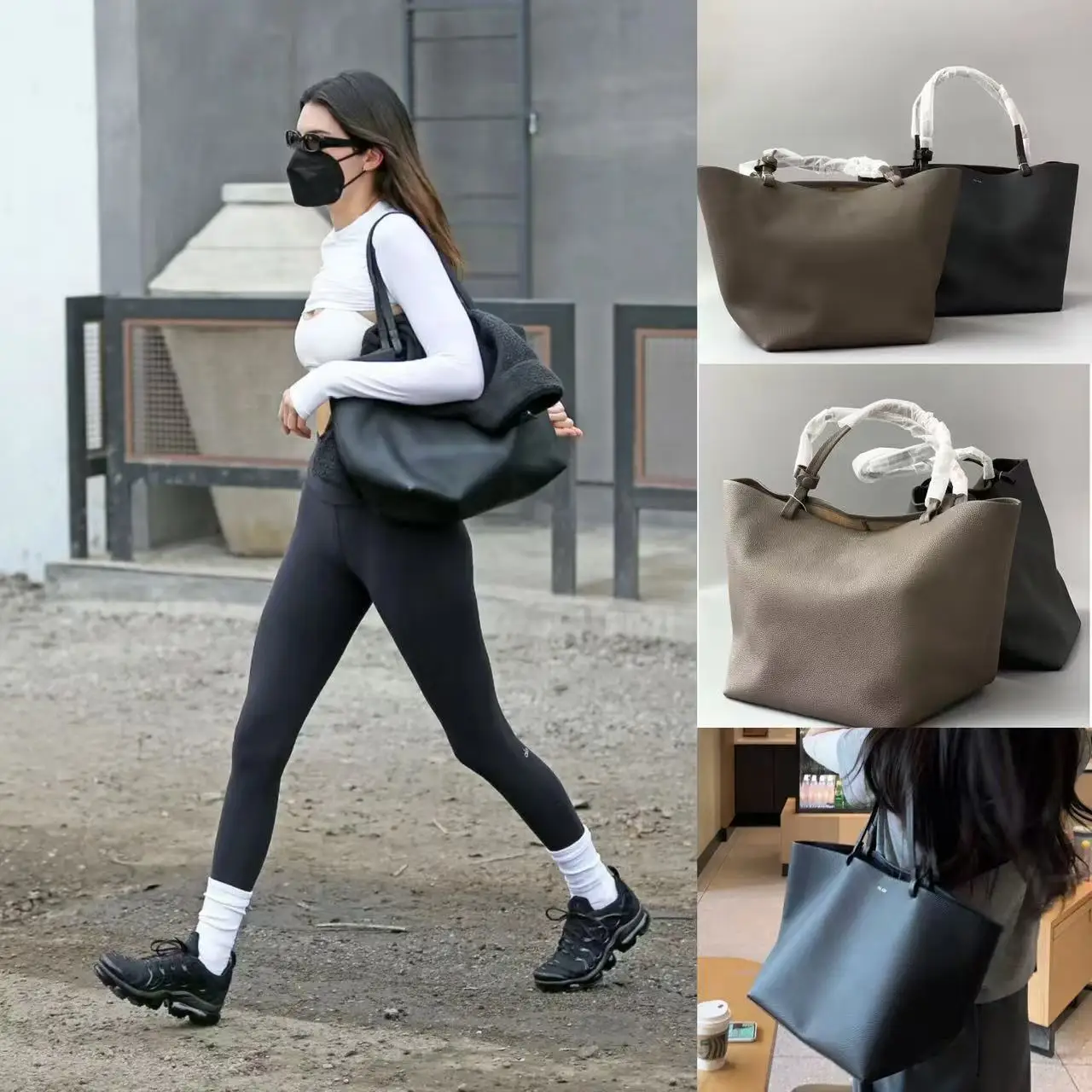 

TR Women's Bag Fashion Lychee Pattern PU Leather Women's Bag Simple Commuter Large Capacity Soft Leather Women Shoulder Bag