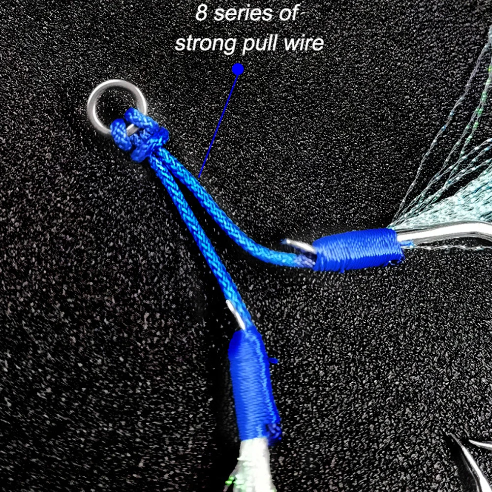 TAKEDO 6Pairs/BAG 1# - 4/0 Assist Fishing Hook  High Carbon Steel Double Jig Hook Barb Fishhook For Spanish Mackerel Bsaa Tuna