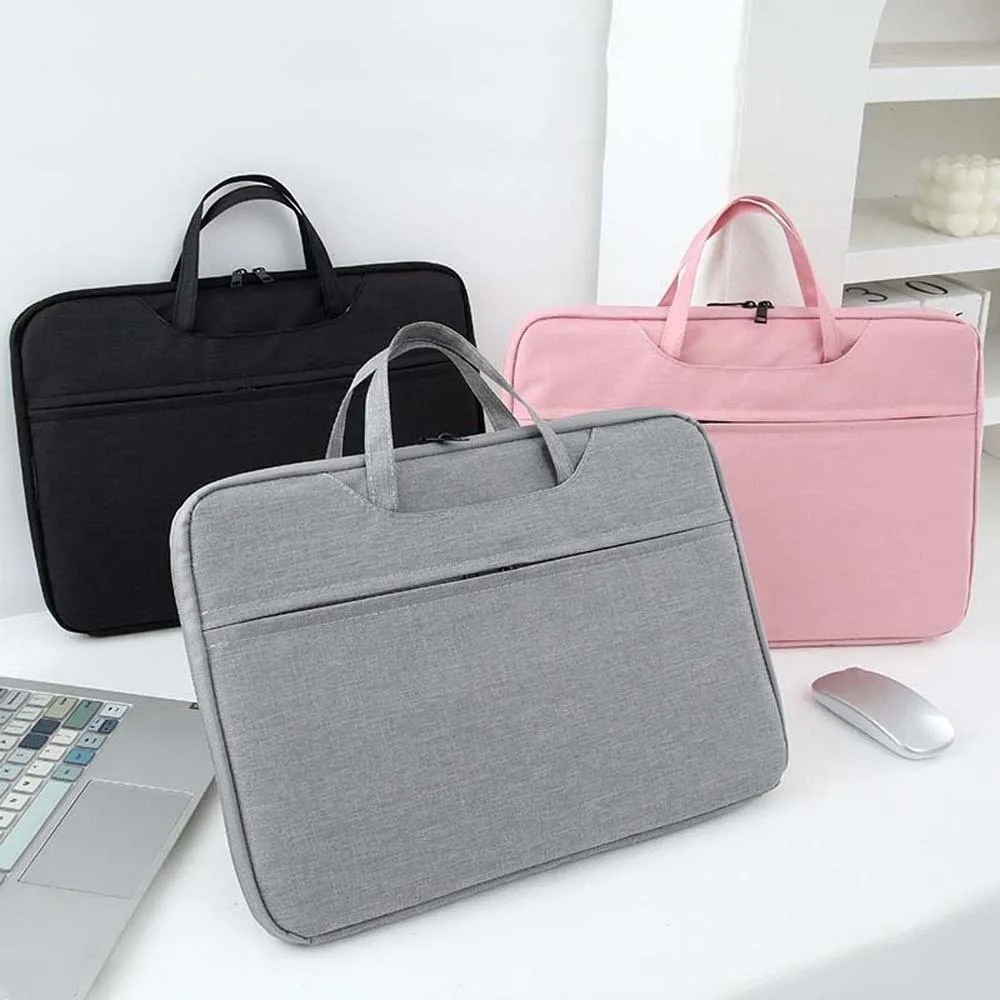 Oxford Cloth Laptop Handbag Solid Color Large Capacity Computer Storage Bag Polyester Scratch Prevention Business Briefcase