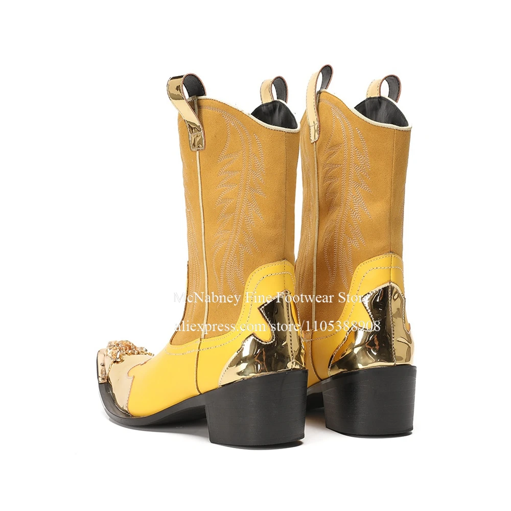 Yellow Gold Metal Toe Suede We - Embroidery Gold ulasan dan harga