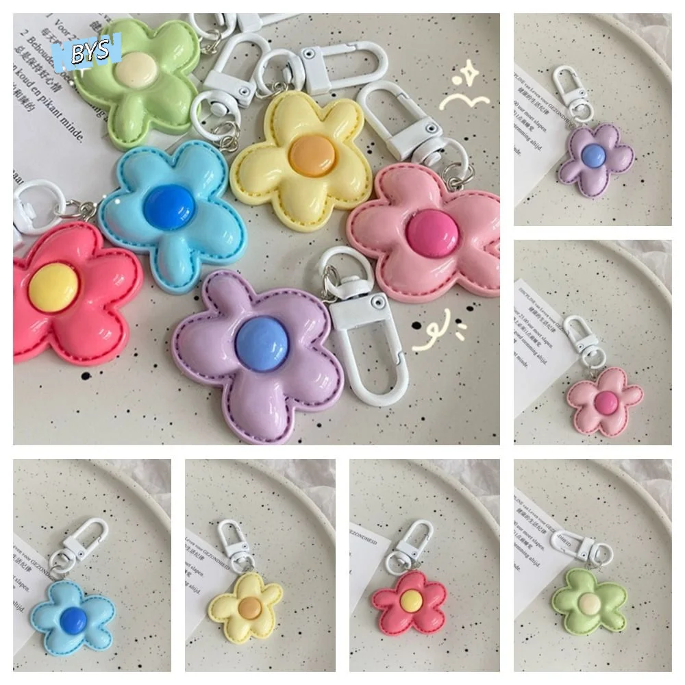 

Funny Korean Style Flower Keychain Mini Kawaii Resin Floral Keyring Colorful Cute Bloom Pendant Couple