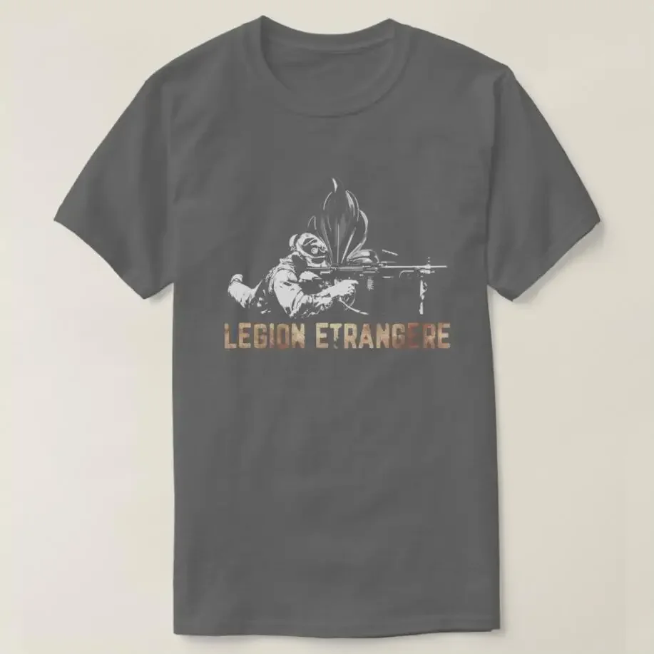 French Légion Etrangère - Machine Gunner - Military Suppo T-Shirt Short Sleeve Casual 100% Cotton Shirts Men Clothing