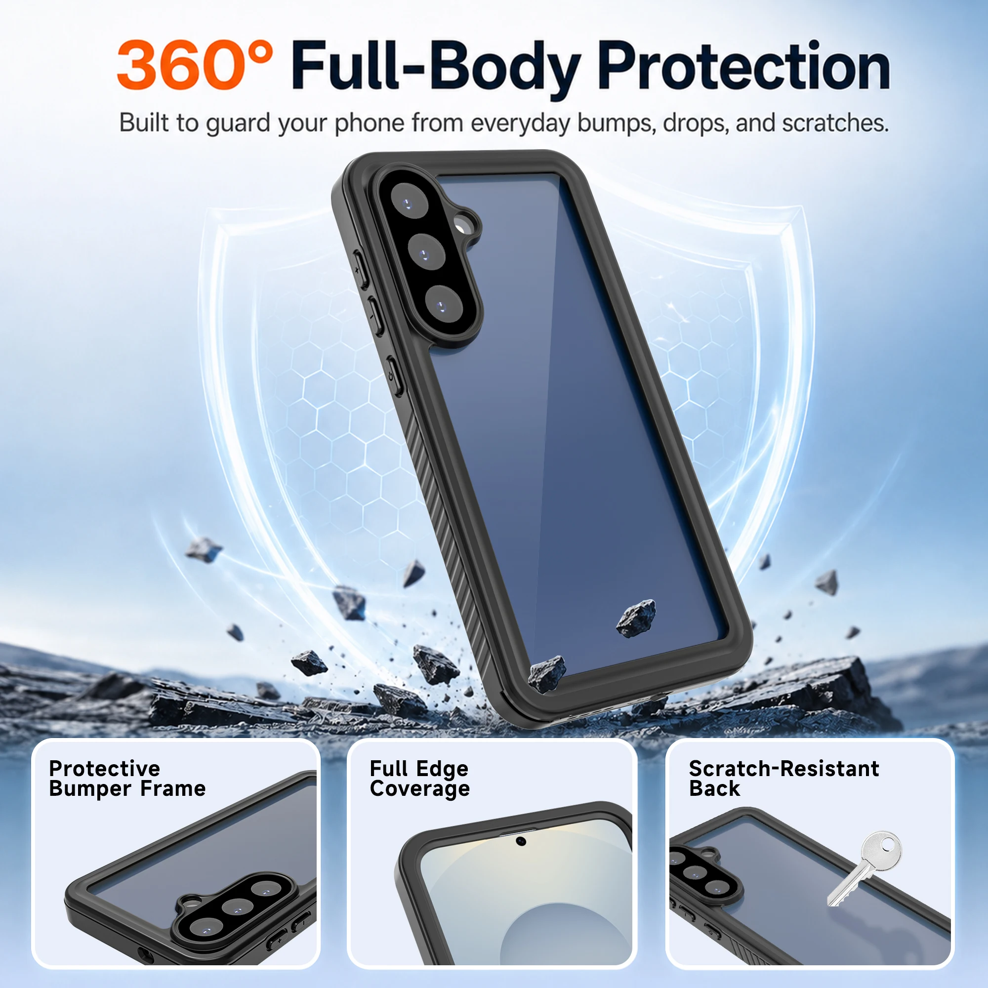 

For Samsung Galaxy S26 S25 S24 Ultra S25 Edge S24 S23 21 FE S22 Waterproof Case IP68 Full Protection Heavy Duty Shockproof Cover