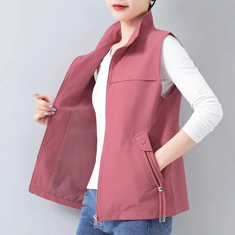

Short Waistcoat Jacket Women's Slim 2026 New Spring Autumn Casual Outerwear Vest Female Loose Pure Cotton Sleeveless Coats