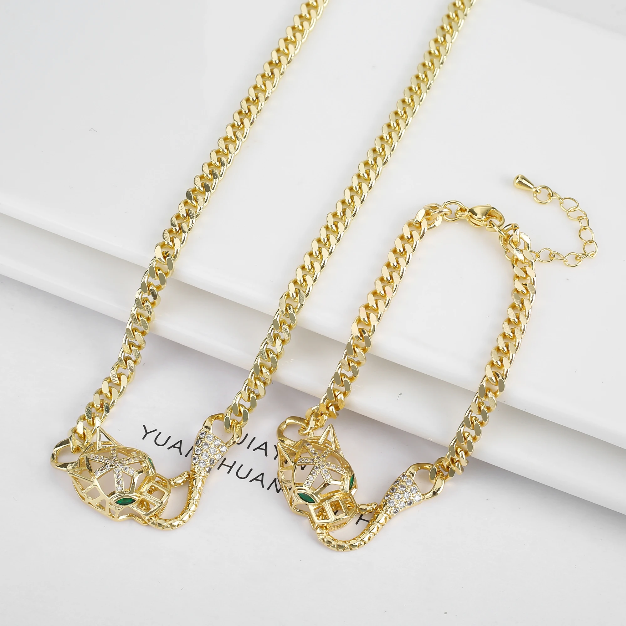 5 Style Punk Style Animal Cubic Zirconia Snake Necklace Jewelry Bracelet Set Fashion Gold Plated Hip Hop Rock Jewelry Wholesale